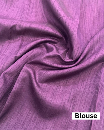 PURPLE SOFT PURE ORGANZA SAREE WITH VISCOSE THREAD EMBROIDERY & SEQUINS WORK