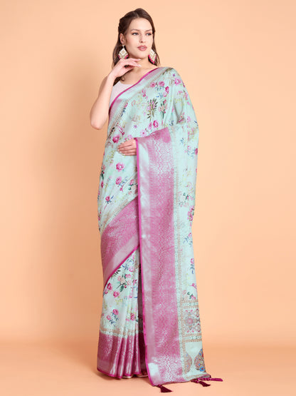 Pista  Pure soft tussur dola satin silk saree