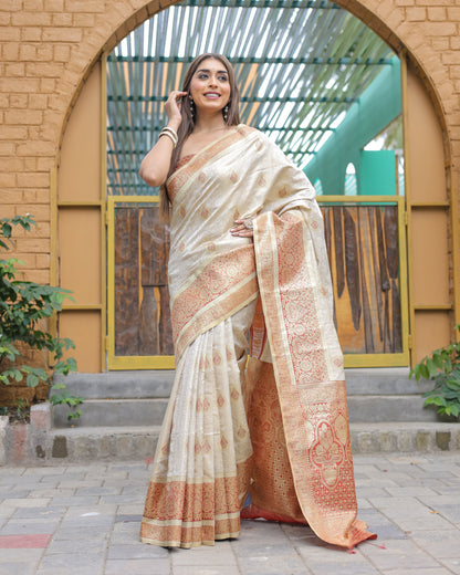 White Pure Soft Silk Saree