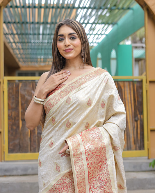 White Pure Soft Silk Saree