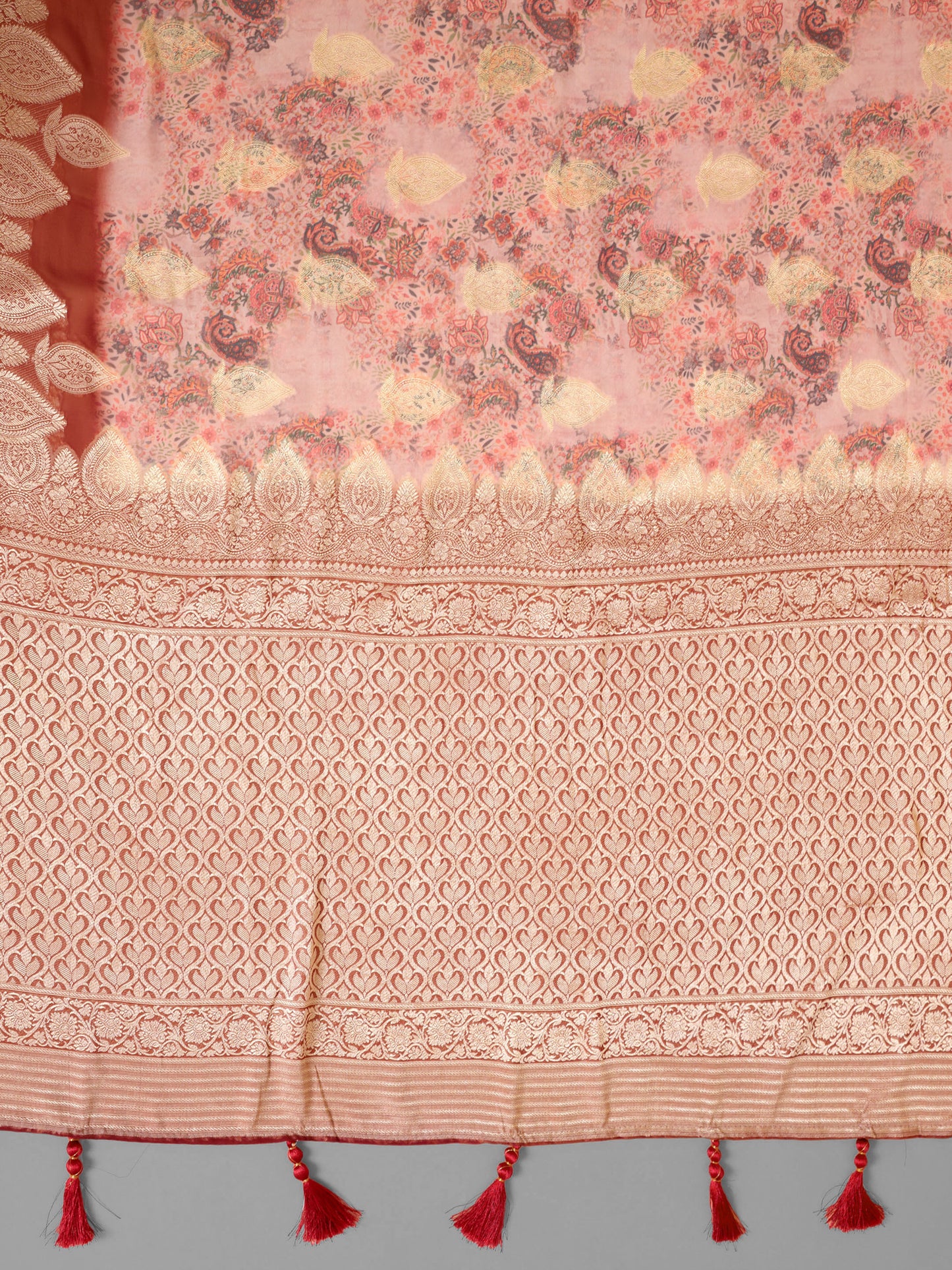 Baby pink  Pure weaving georgett silk saree