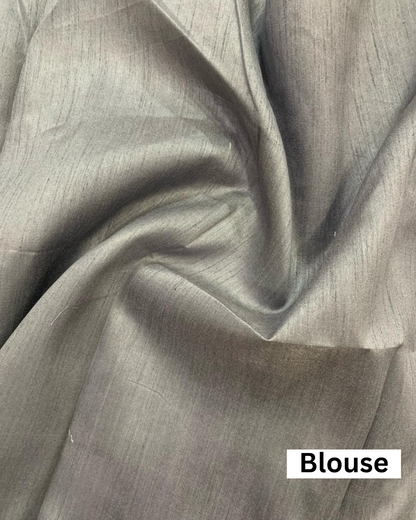 GREY SOFT PURE ORGANZA SAREE WITH VISCOSE THREAD EMBROIDERY & SEQUINS WORK