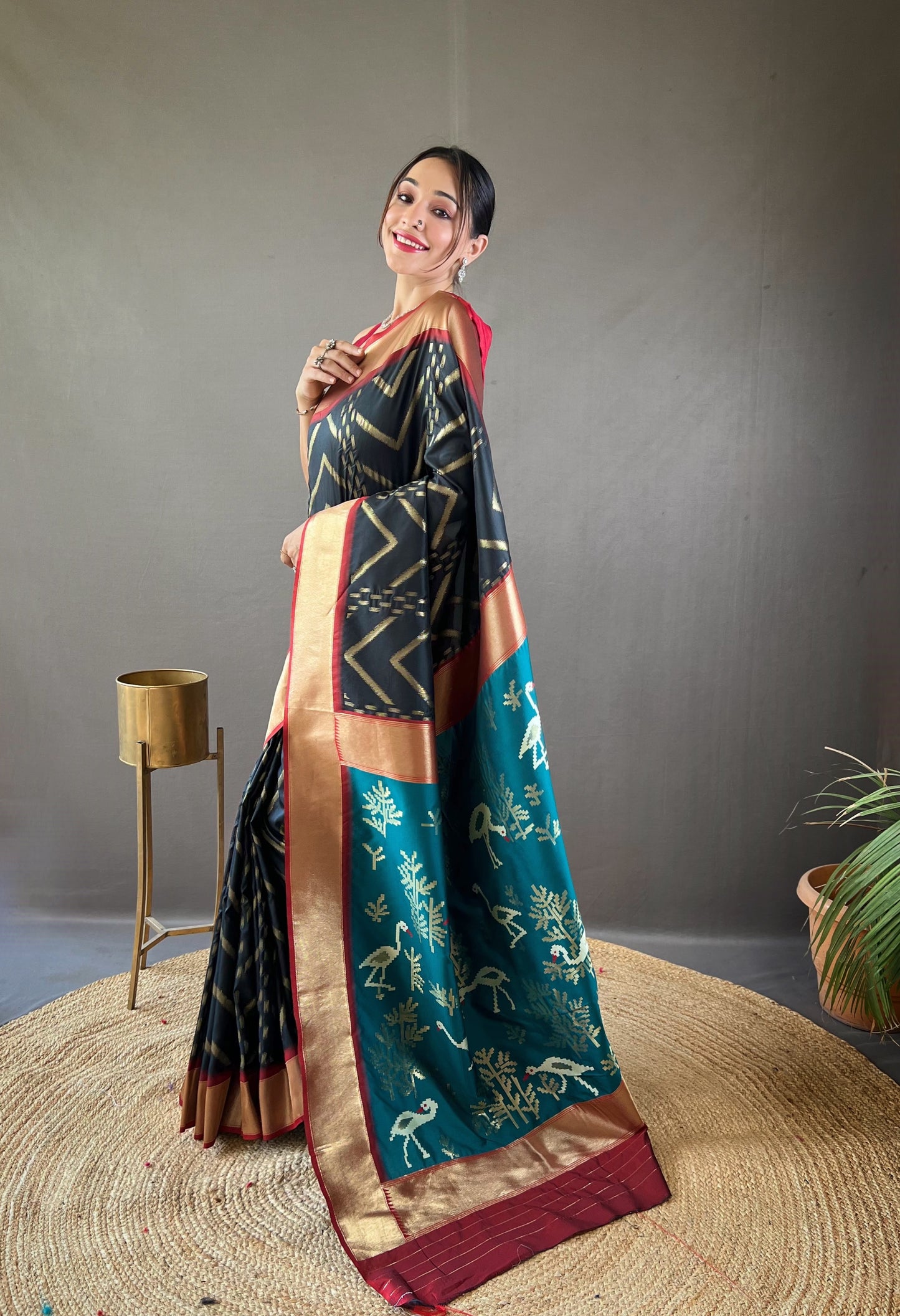 Black Pure soft silk saree