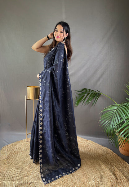 Black Pure Ruhi Silk Saree