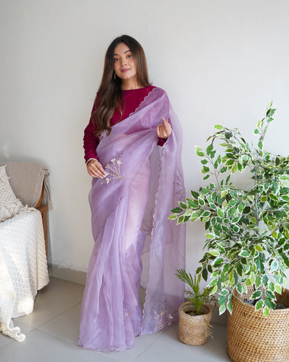 Purple This Organza saree