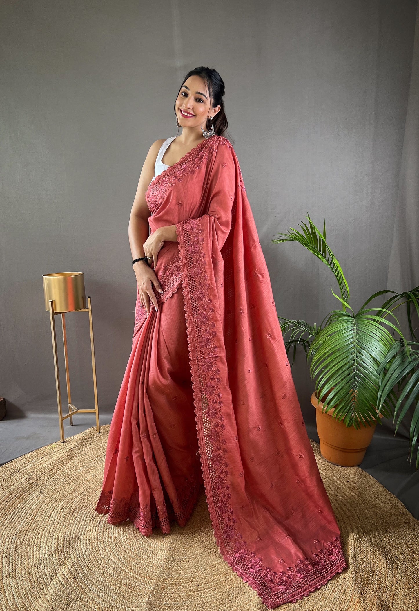 Dark pink Purr matka silk soft saree