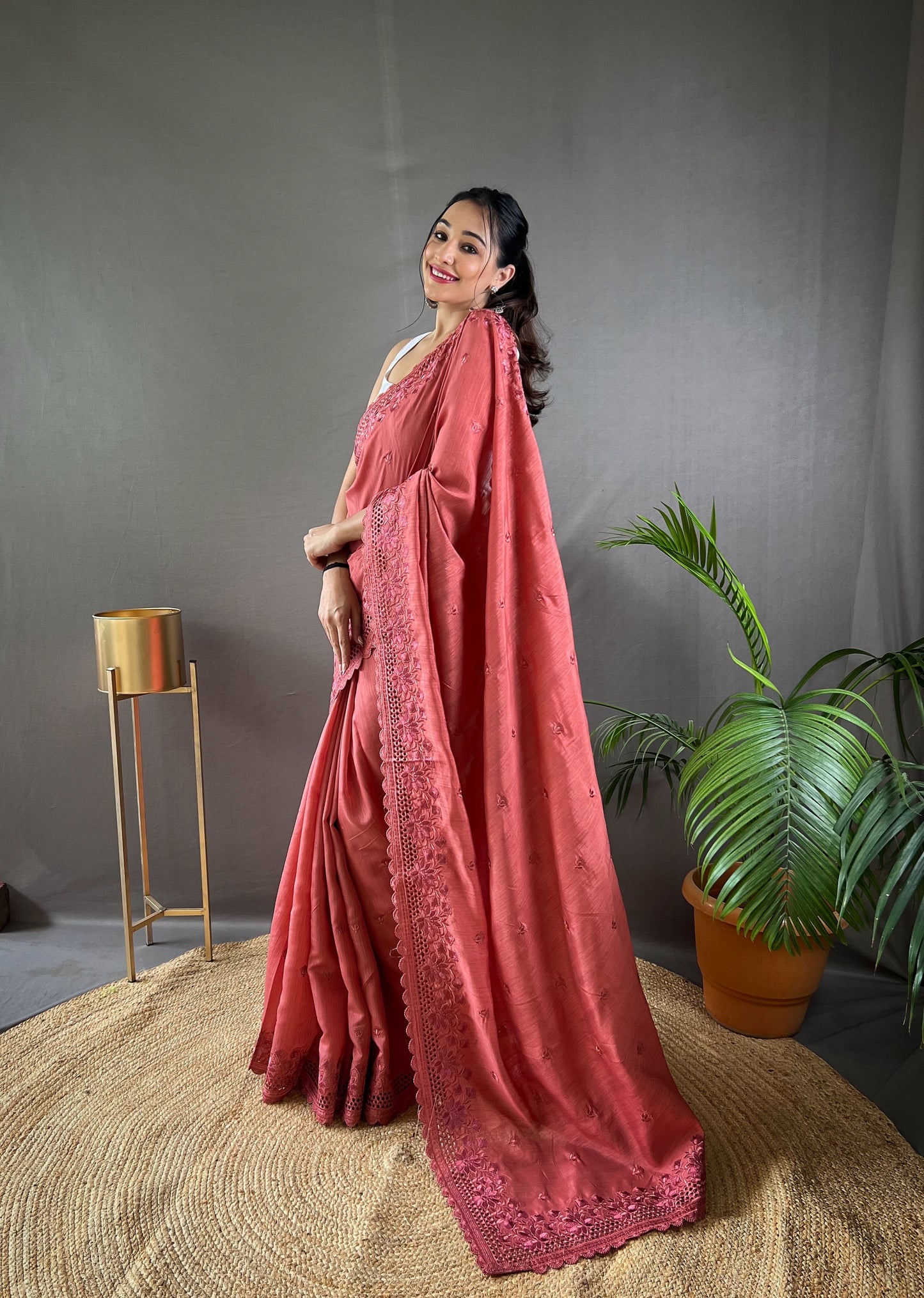 Dark pink Purr matka silk soft saree