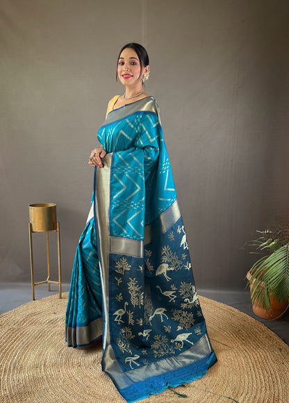 Firozi Pure soft silk saree