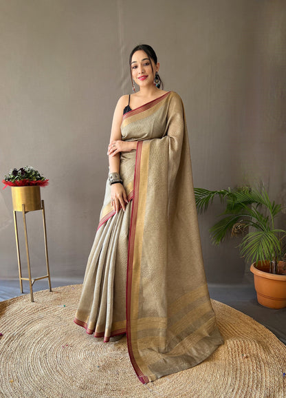 soft silk sarees with all over zari chex Weaving design and border