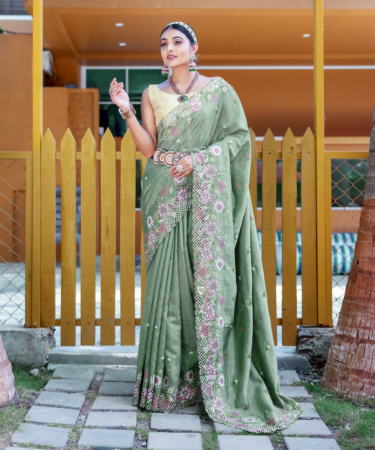 Green Pure marks silk saree