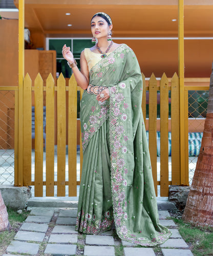 Green Pure marks silk saree