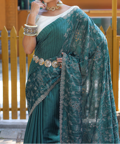 Green Pure Soft silk saree