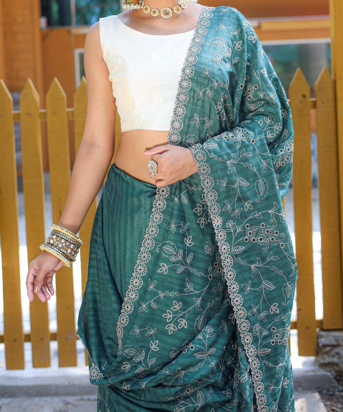 Green Pure Soft silk saree