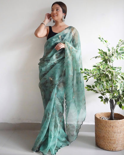 Rama Presenting The pure Organza silk Saree