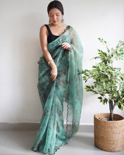 Rama Presenting The pure Organza silk Saree