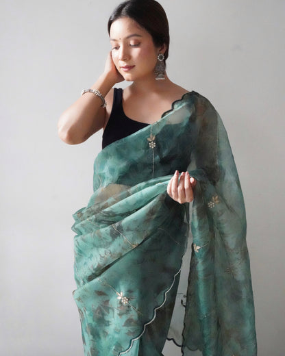 Rama Presenting The pure Organza silk Saree