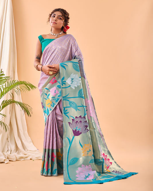 Levender PURE PAITHANI SILK SAREE