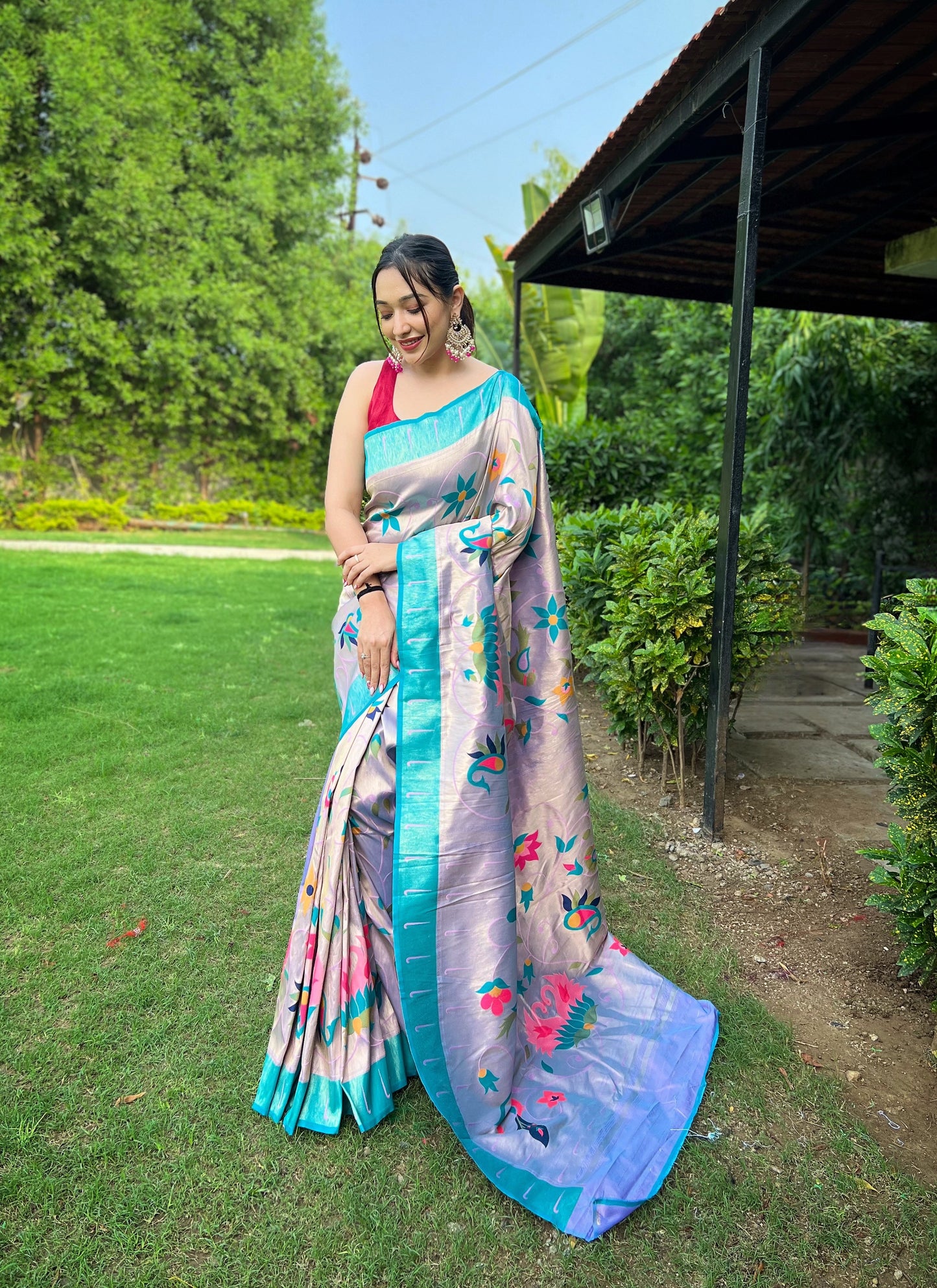 LAVENDER PURE PAITHANI SAREE