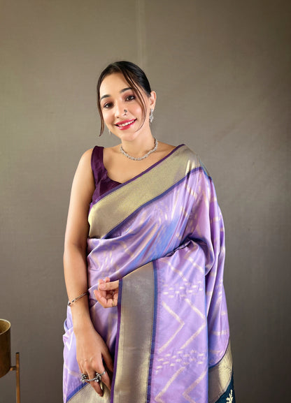 Lavendor Pure soft silk saree