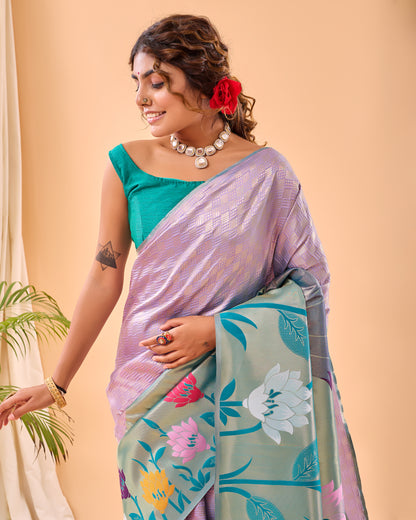 Levender PURE PAITHANI SILK SAREE