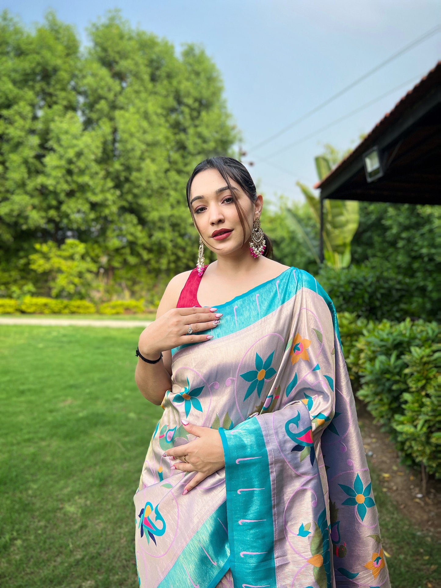 LAVENDER PURE PAITHANI SAREE