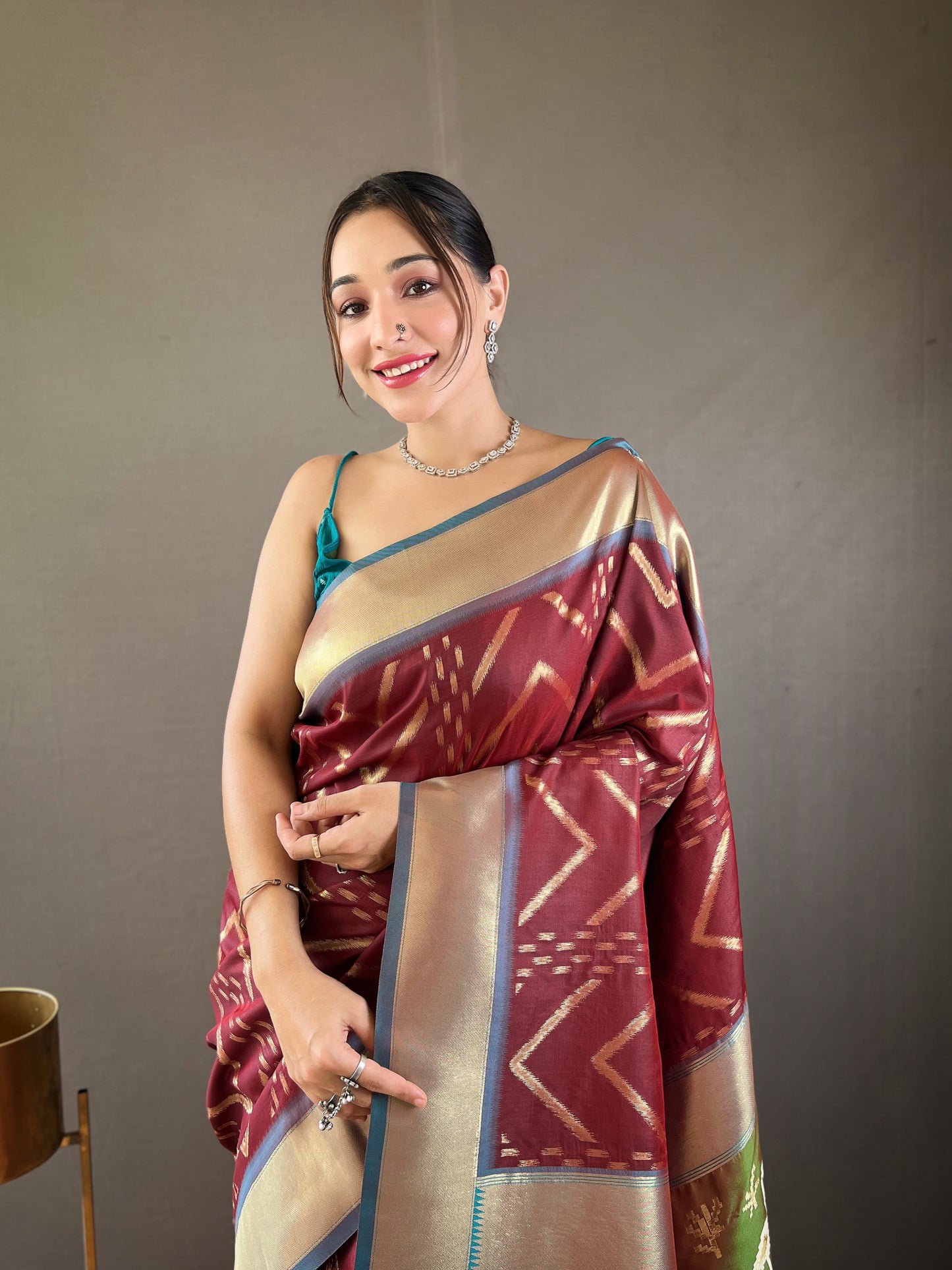 Maroon  Paithani silk sarees