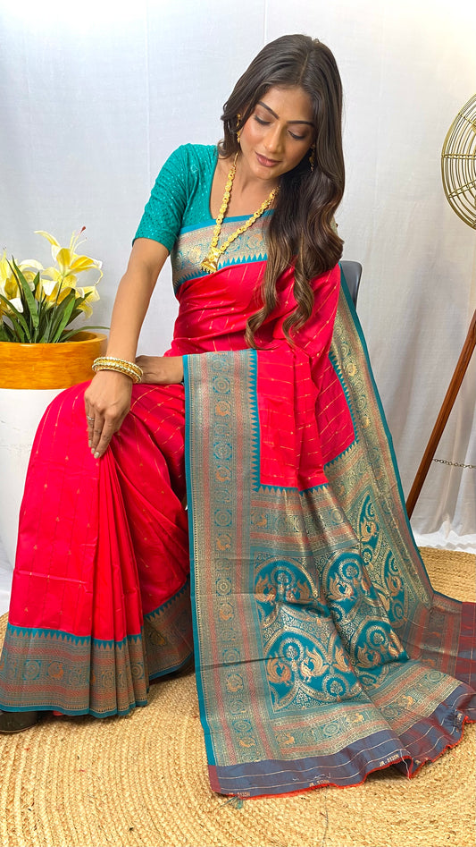 Pink Paithani silk saree