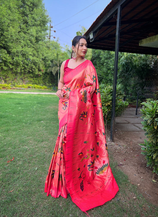 PINK PURE PAITHANI SAREE