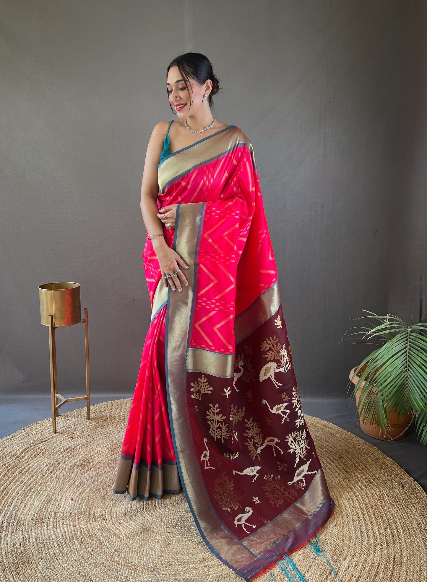 Pink Pure soft silk saree