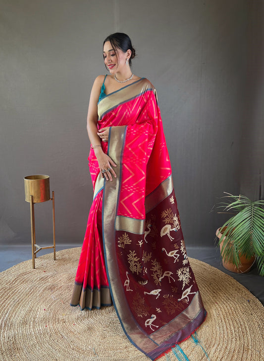 Pink Paithani silk sarees