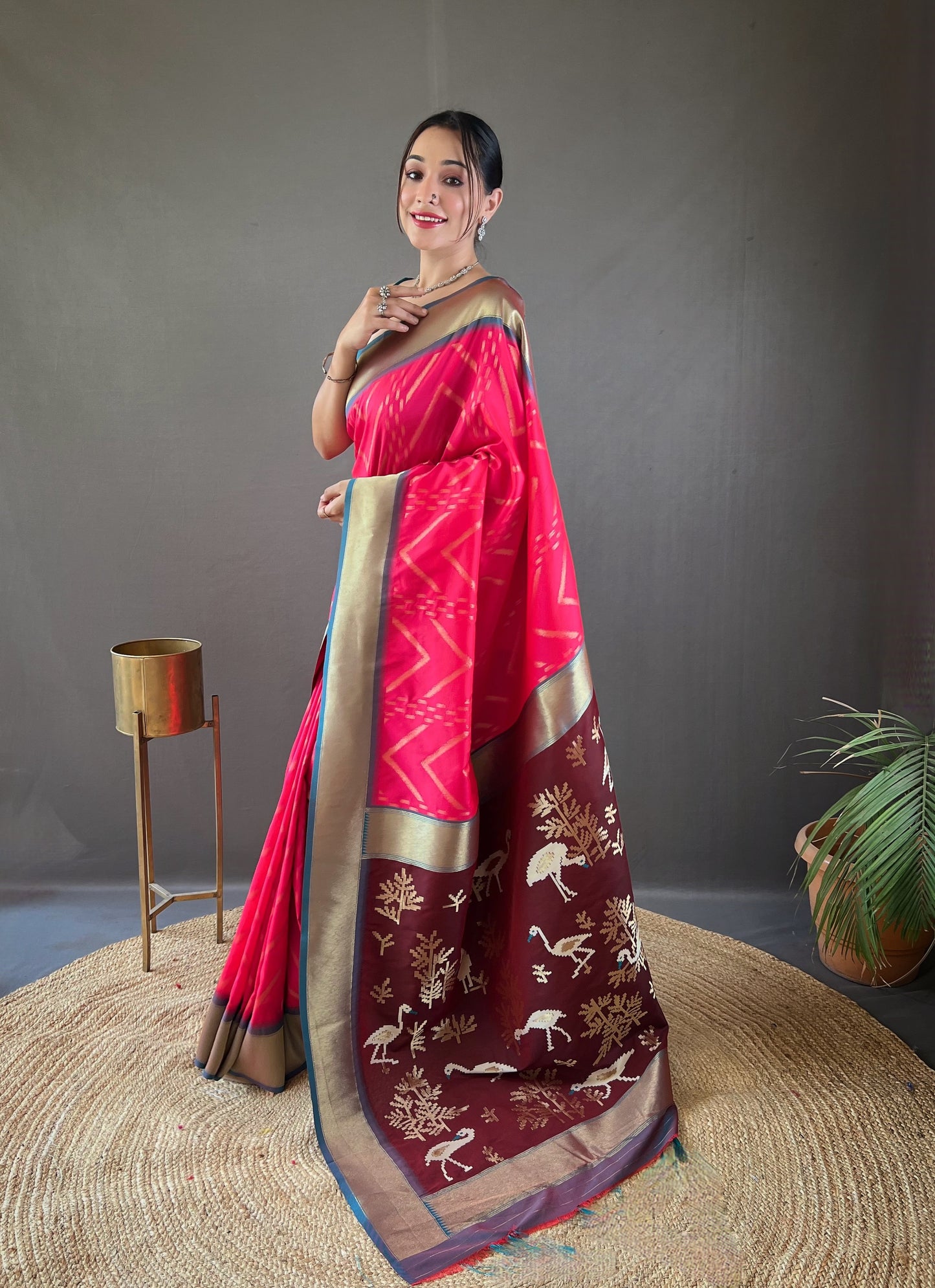 Pink Paithani silk sarees