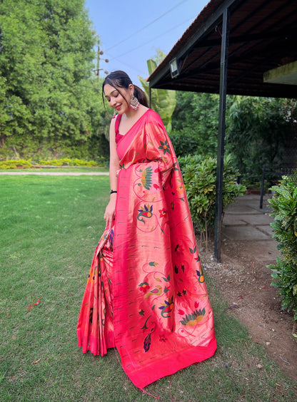 PINK PURE PAITHANI SAREE