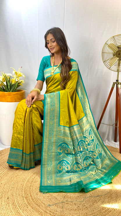 Pista Paithani silk saree