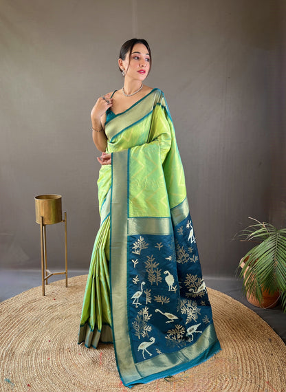 Pista  Paithani silk sarees