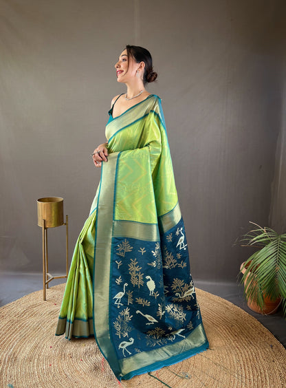 Pista  Paithani silk sarees