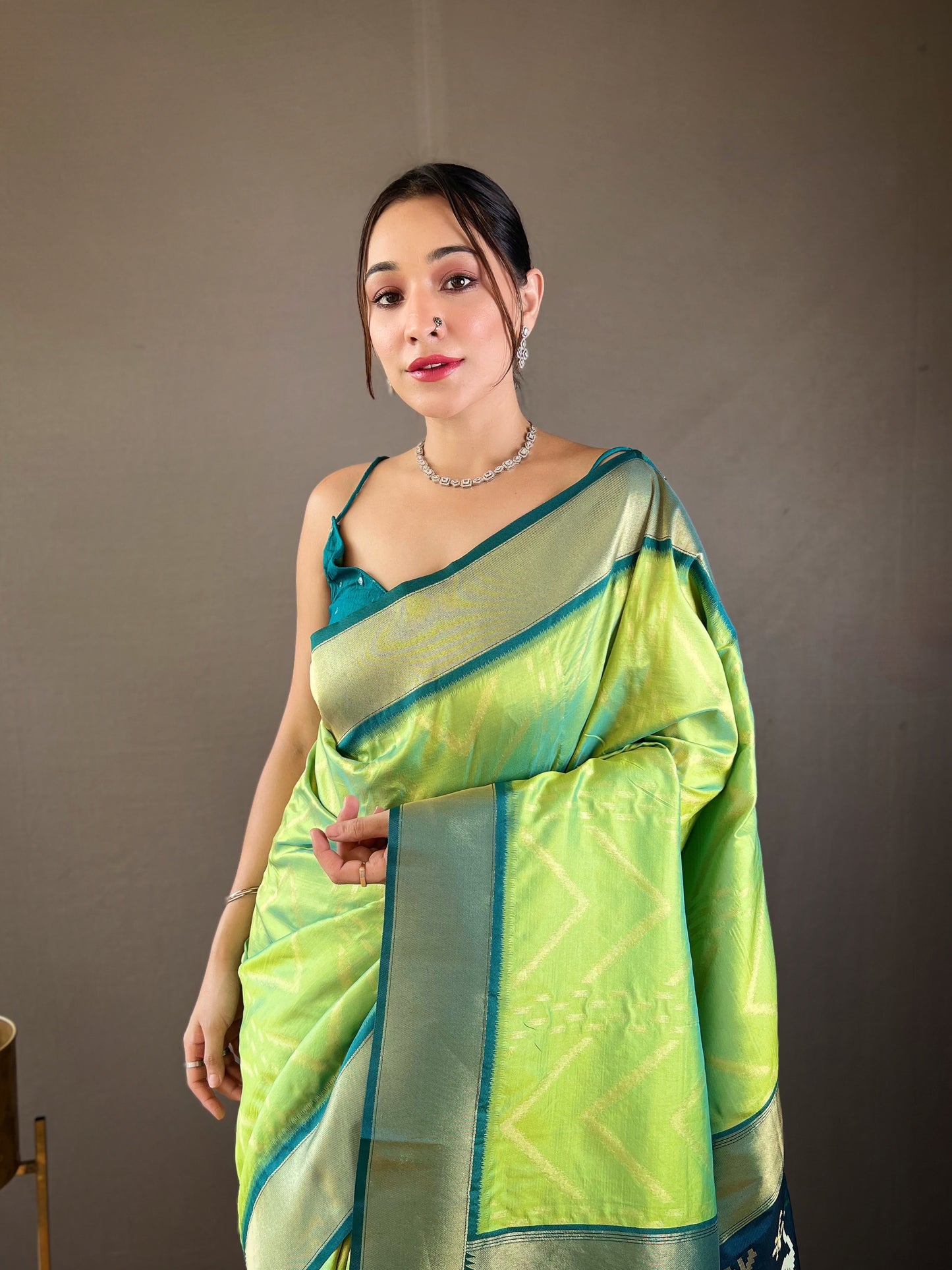 Pista Pure soft silk saree