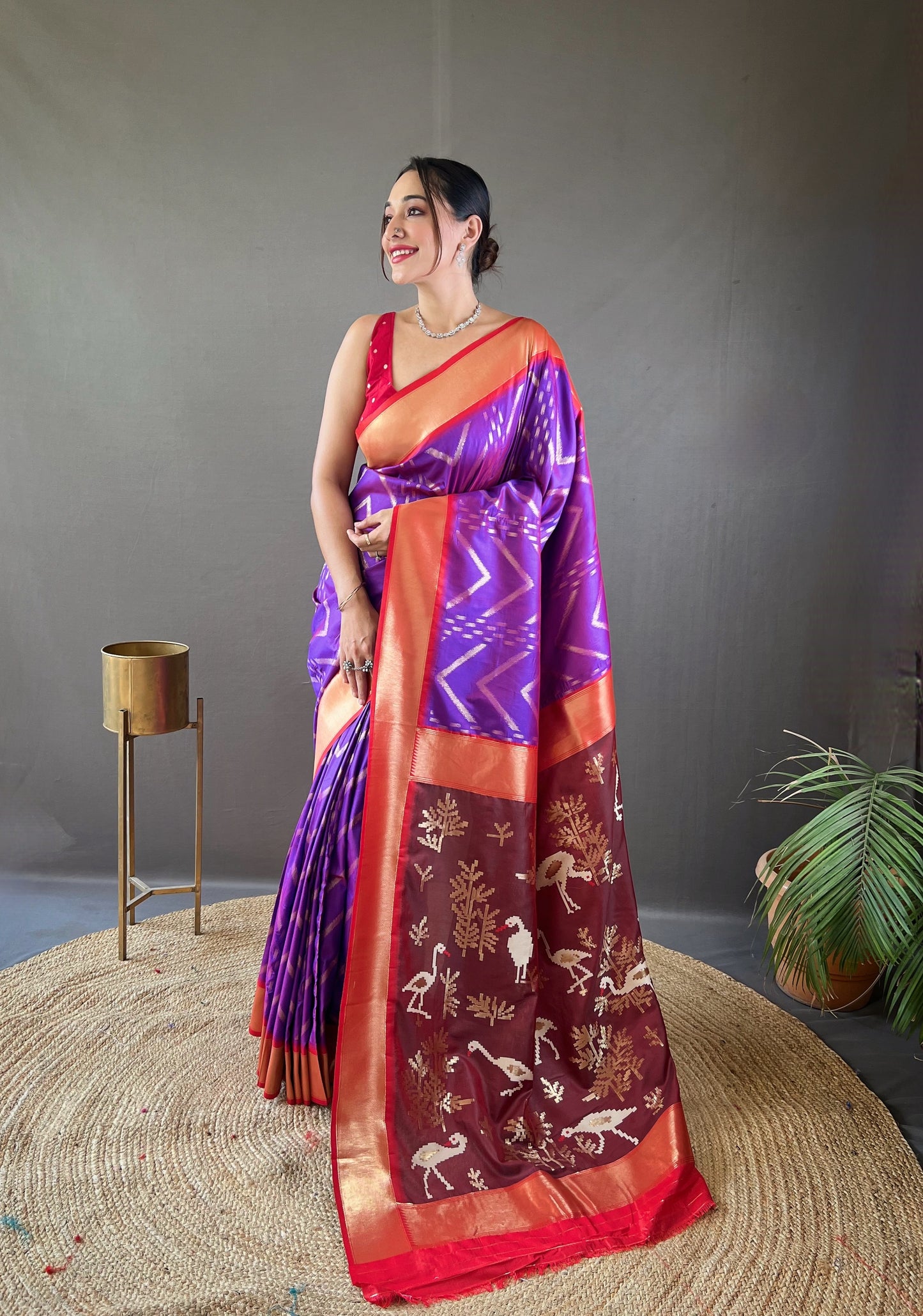 Purpel Pure soft silk saree