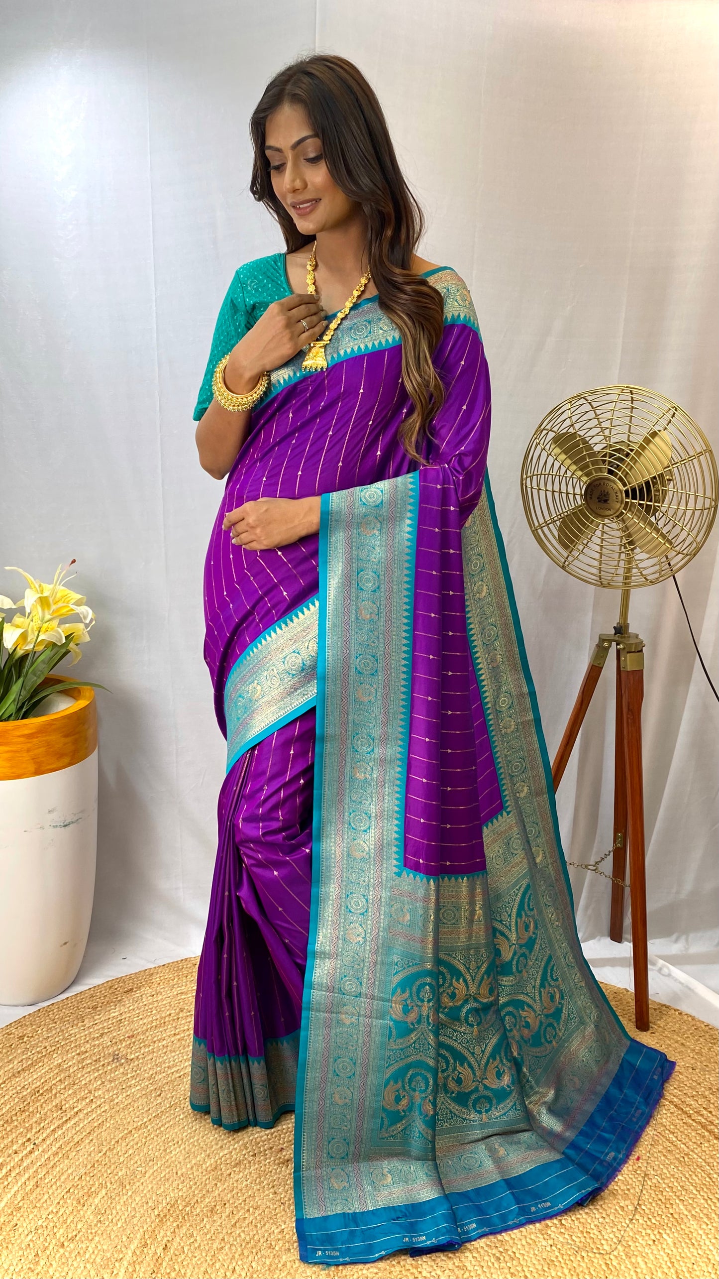 Purple Paithani silk saree