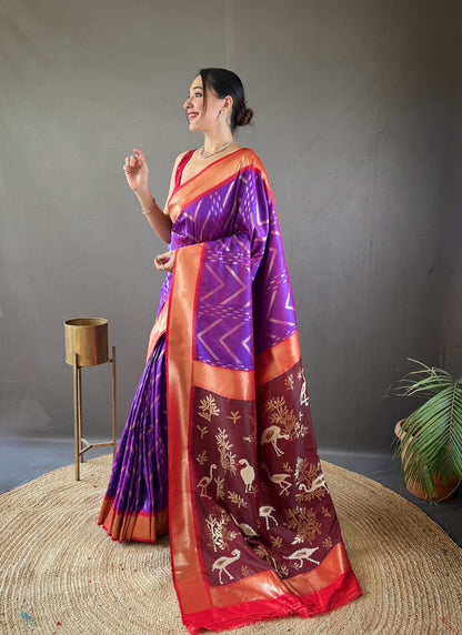 Purpel  Paithani silk sarees