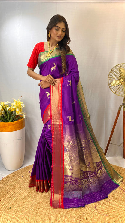 Purple Introducing Our Pure soft silk saree