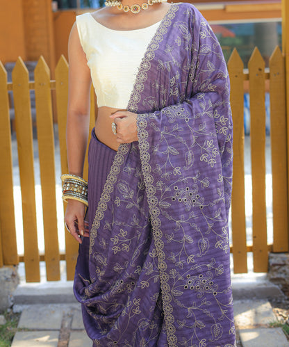 Purple Pure Soft silk saree