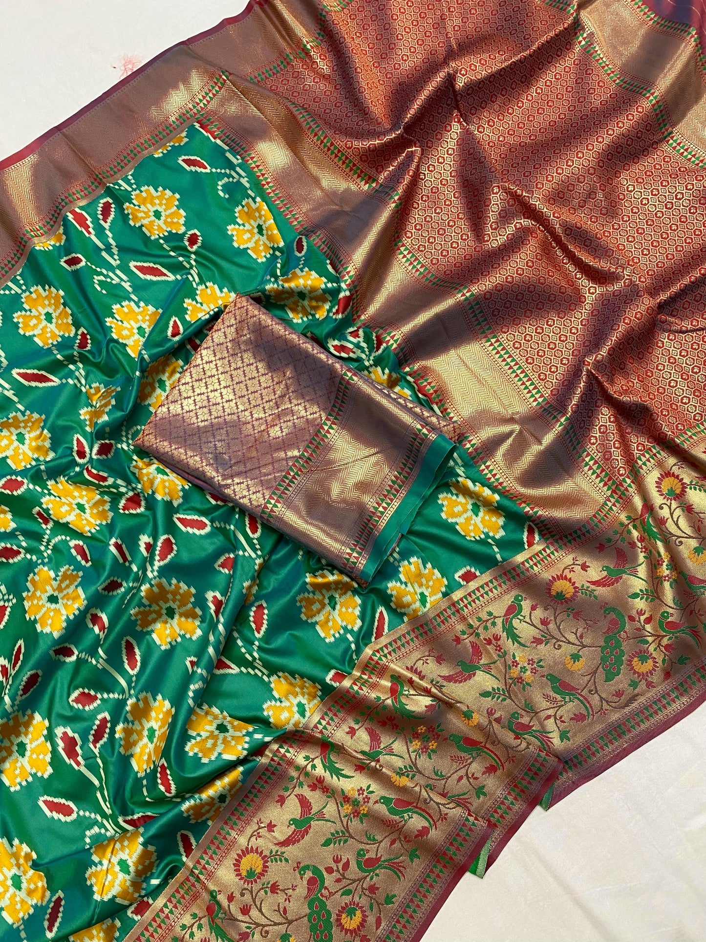 Rama Soft silk saree With patola weaving concepts