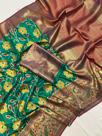 Rama Soft silk saree With patola weaving concepts