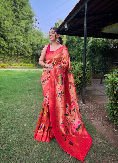 RED PURE PAITHANI SAREE