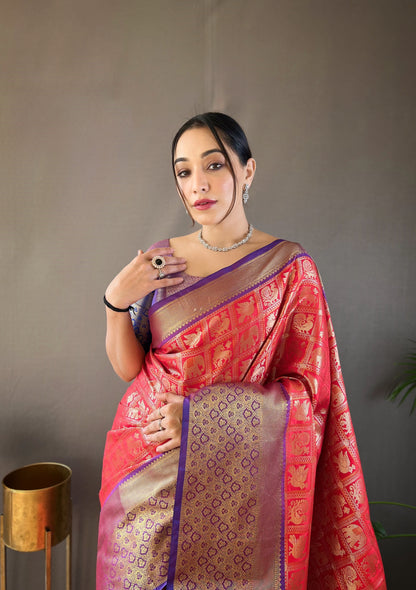 Red Pattu silk saree