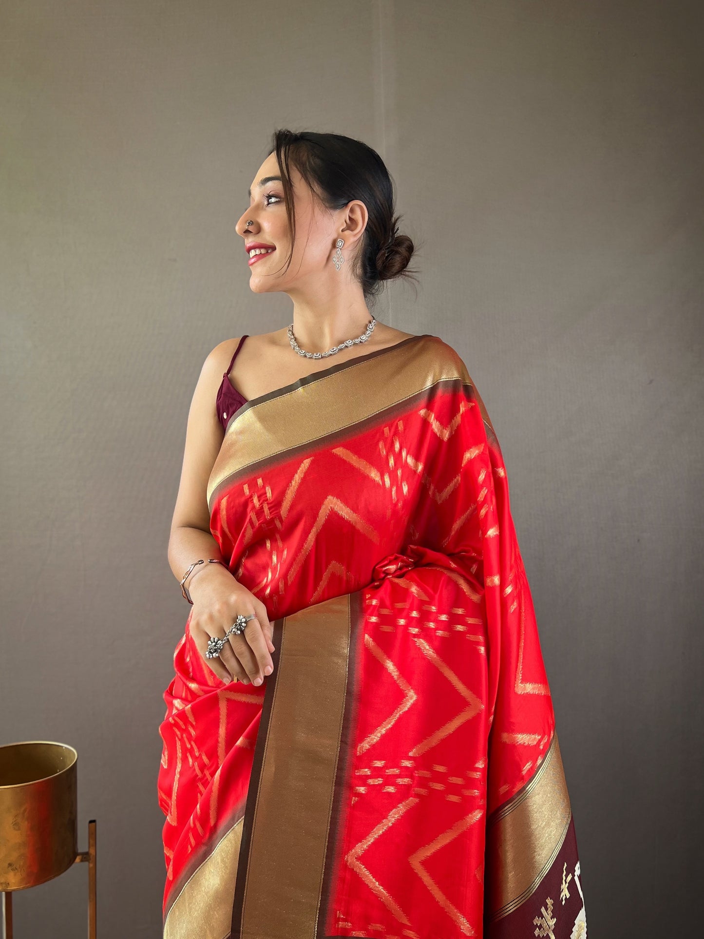 Red Pure soft silk saree