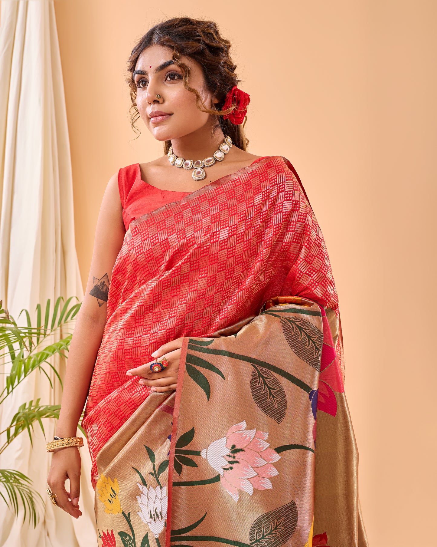 RED PURE PAITHANI SILK SAREE