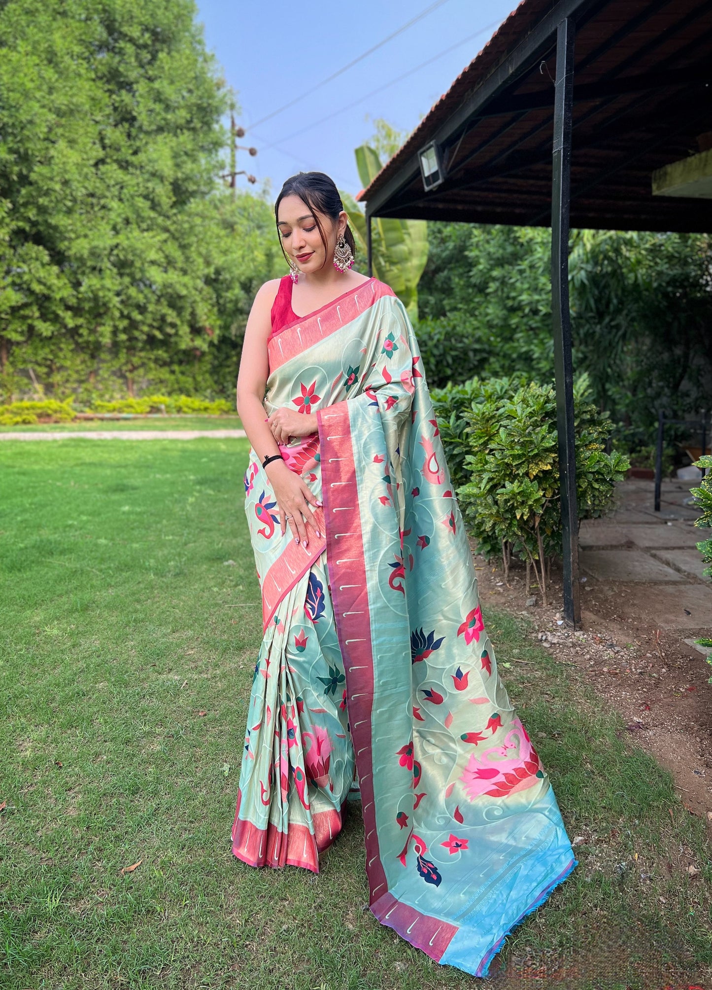 SKY PURE PAITHANI SAREE