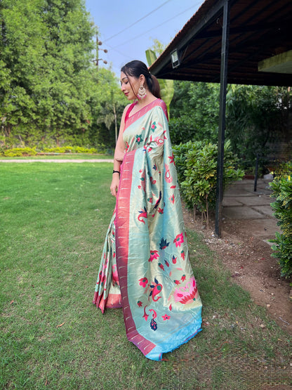 SKY PURE PAITHANI SAREE