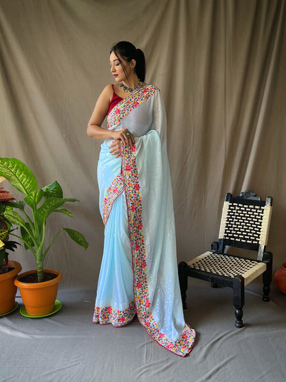 SKY PURE GEORGATE SAREE